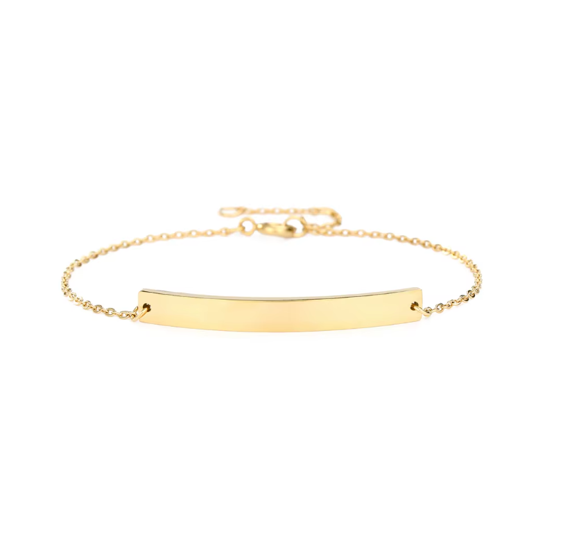 Personalisiertes Armband dünn 19cm mit Wunschgravur - Gold