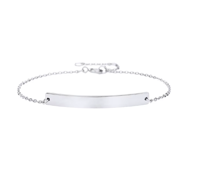 Personalisiertes Armband dünn 19cm mit Wunschgravur - Silber