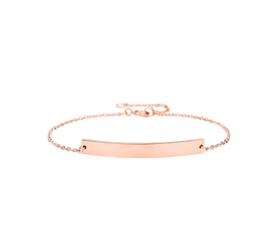 Personalisiertes Armband dünn 19cm mit Wunschgravur - Rosé Gold