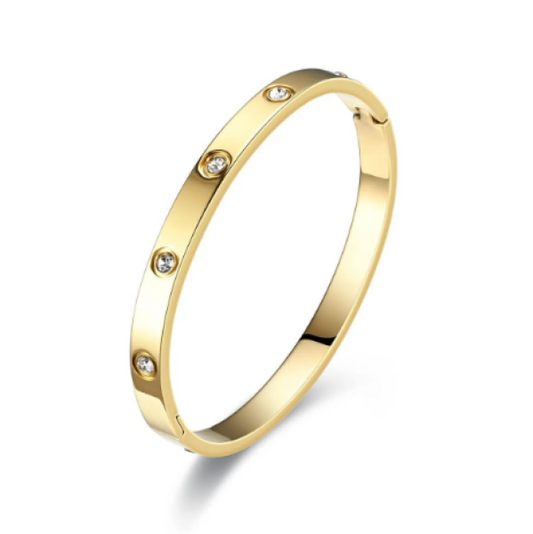 Amanda Armreif 18Karat mit Zirkonia Steine - Gold